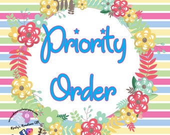 Priority Order Fee - Rush Order Fast Despatch Express Shipping SUBJECT TO AVAILABILITY