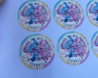 Personalized Birthday Party Thank You Stickers: 1.5" Round, 24/Sheet