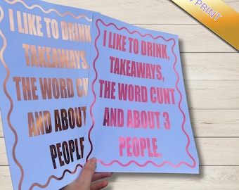 Fun Christmas Quote Print, I Like Wine Print, Rude Festive Decor, Sarcastic Holiday Poster, Funny Gift for Friends, Christmas Prints