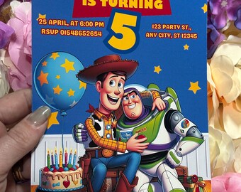 Personalised Toy Story birthday invites a5 size