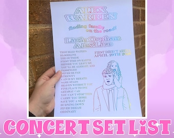 A4 Foiled Concert Setlist, Personalised set list, Idols tour, Concert setlist