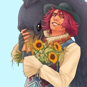 Final Fantasy XV : Ardyn and Black Chocobo Print
