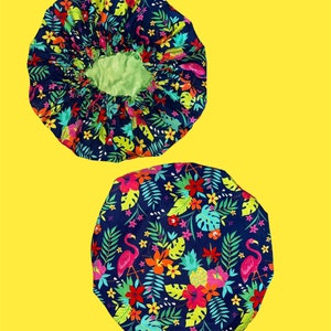 Oversized Adult Tropical Hair Bonnet/ Sleep Cap