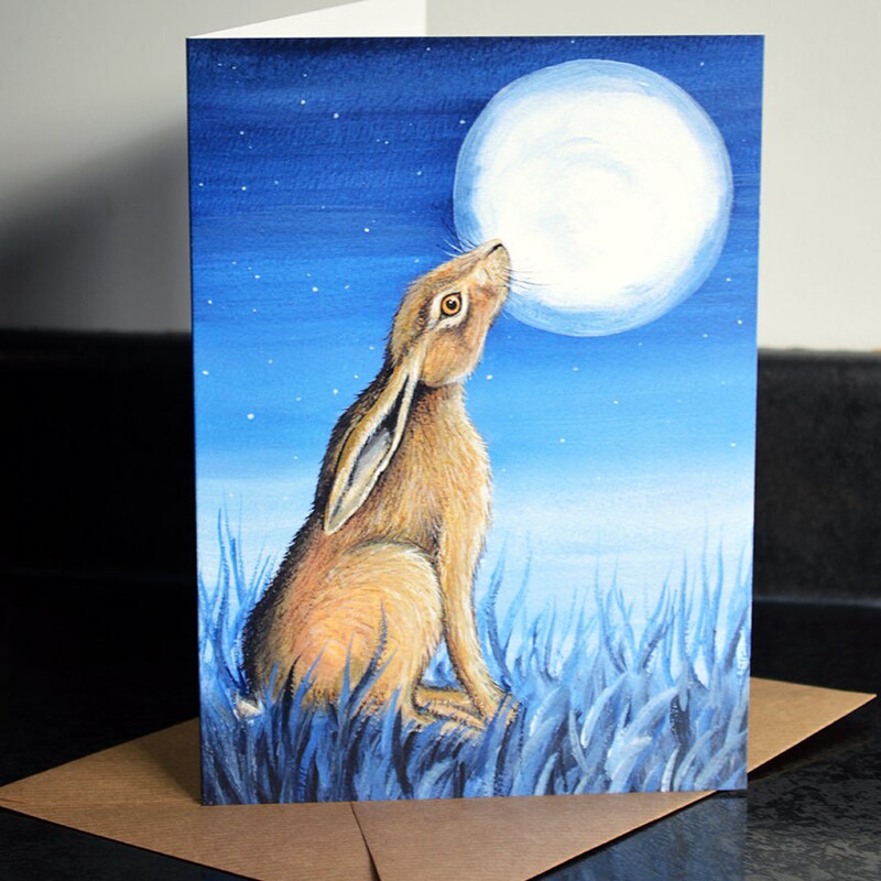 Moon Gazing Hare - Etsy UK