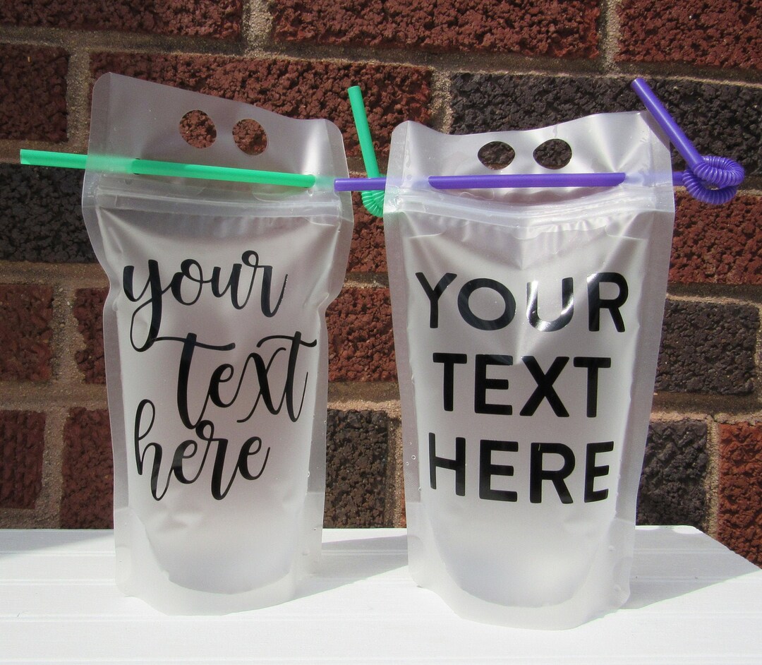 Custom Drink Pouches Personalized Drink Pouches Adult Capri Sun Party Pouch Reusable Drink