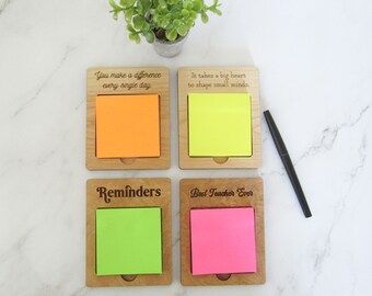 Teacher Sticky Note Holder - Teacher Gifts - Laser Cut Gift - Engraved Gift - Post-It Note Holder for Teachers