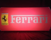 Ferrari Classic Advertising Light Box Illuminated LED Wall Sign Garage Dealership Automobilia Vintage Dealer Car Display