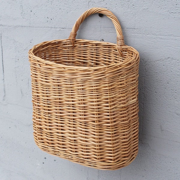 Wicker Door Basket Etsy