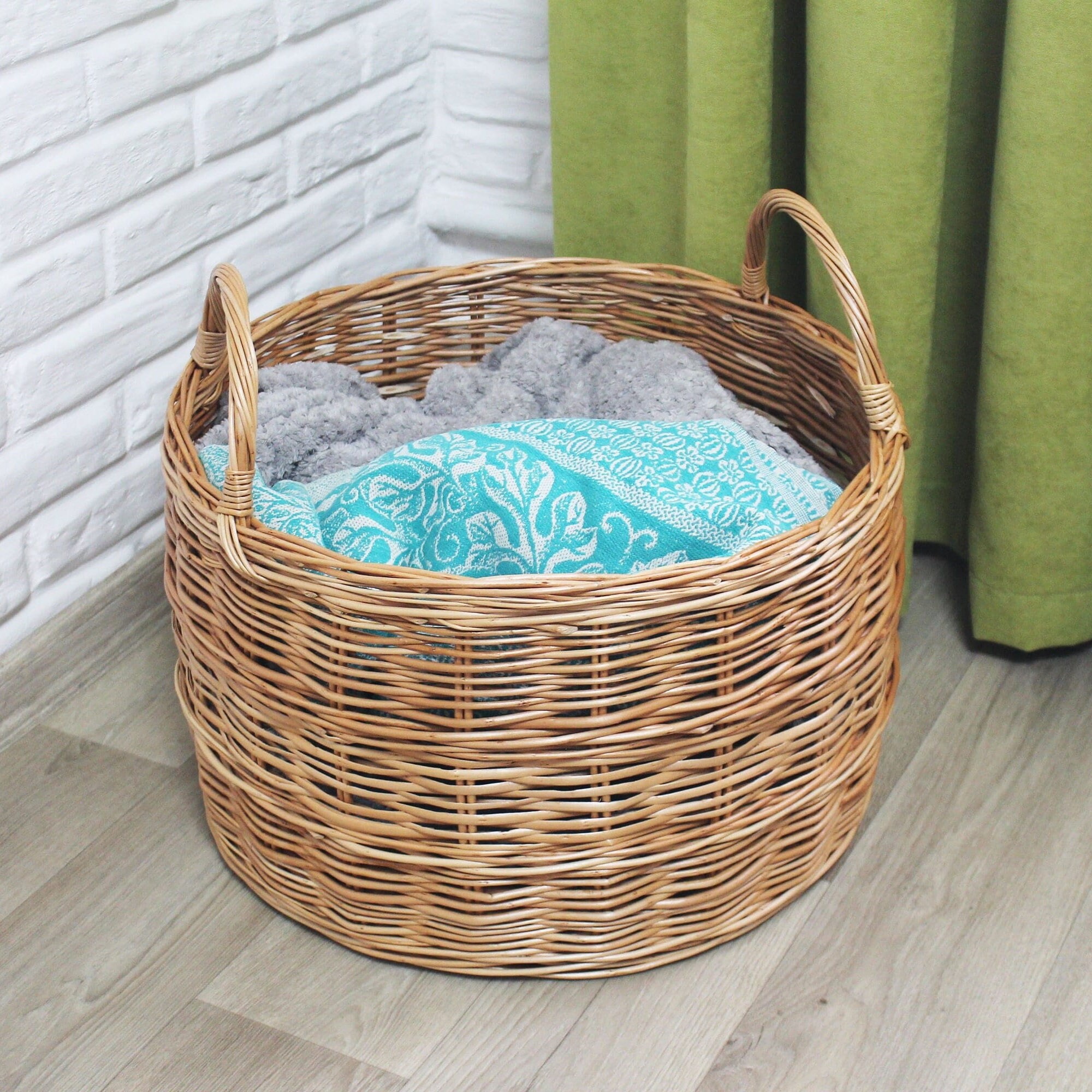 Large Natural Woven Round Basket - Threshold™