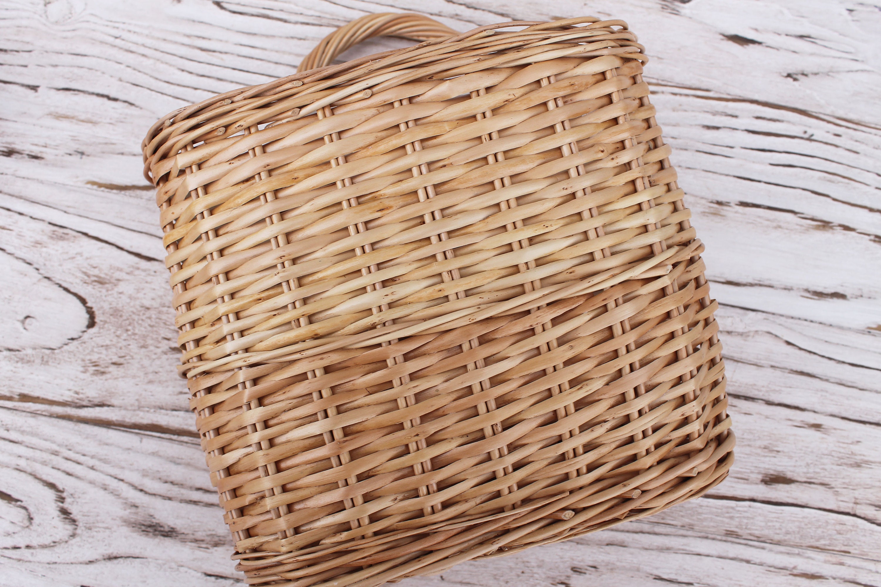 Wicker door basket flower arrangement Hanging door basket Etsy