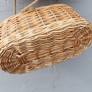 Wicker hanging fruit basket for kitchen Woven storage basket wall mount image 7