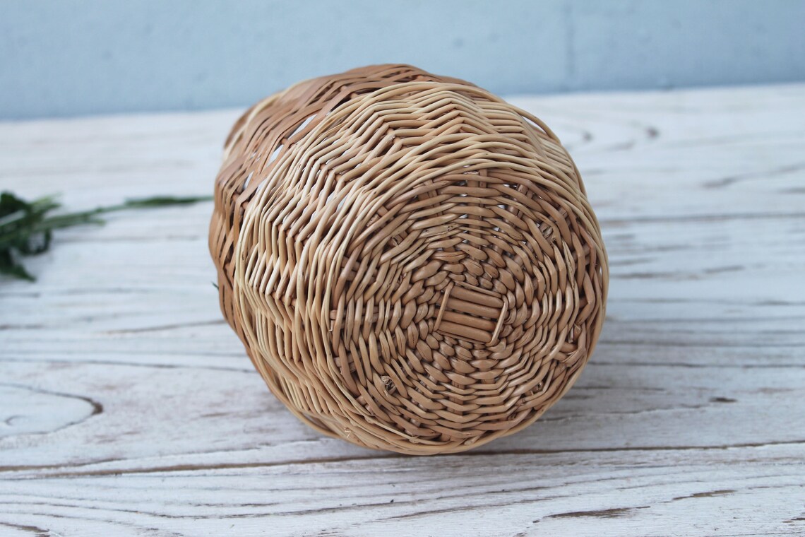 Tall floor vase decor Wicker basket vase Etsy