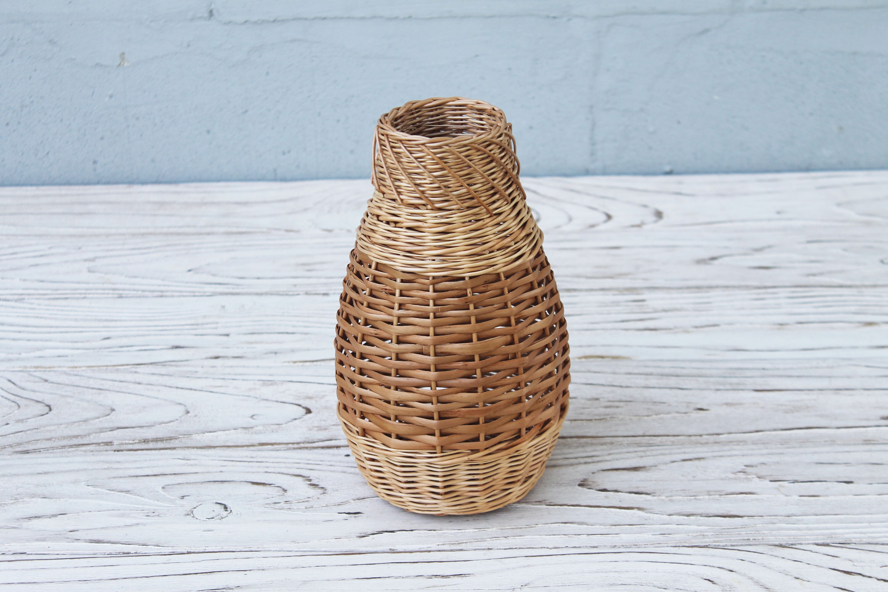 Tall floor vase decor Wicker basket vase Etsy