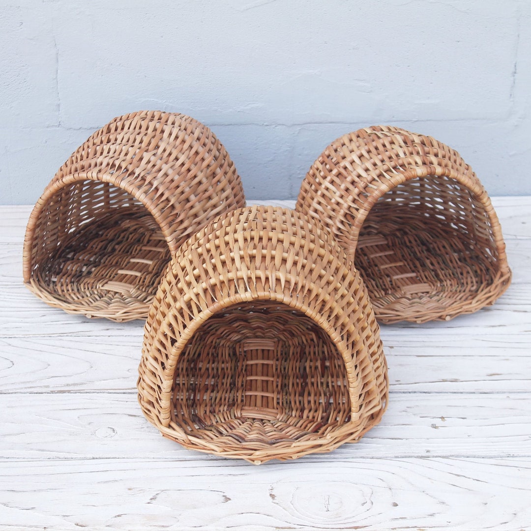 Image showcasing Wicker Guinea Pig Hideout Willow House for Small Pets - Etsy