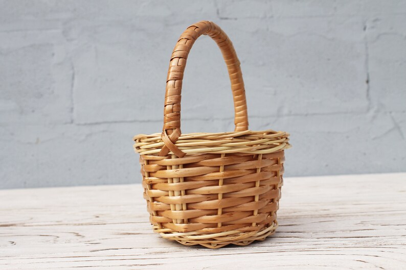 Small Wicker Basket With Handle Etsy Small wicker basket with handle etsy