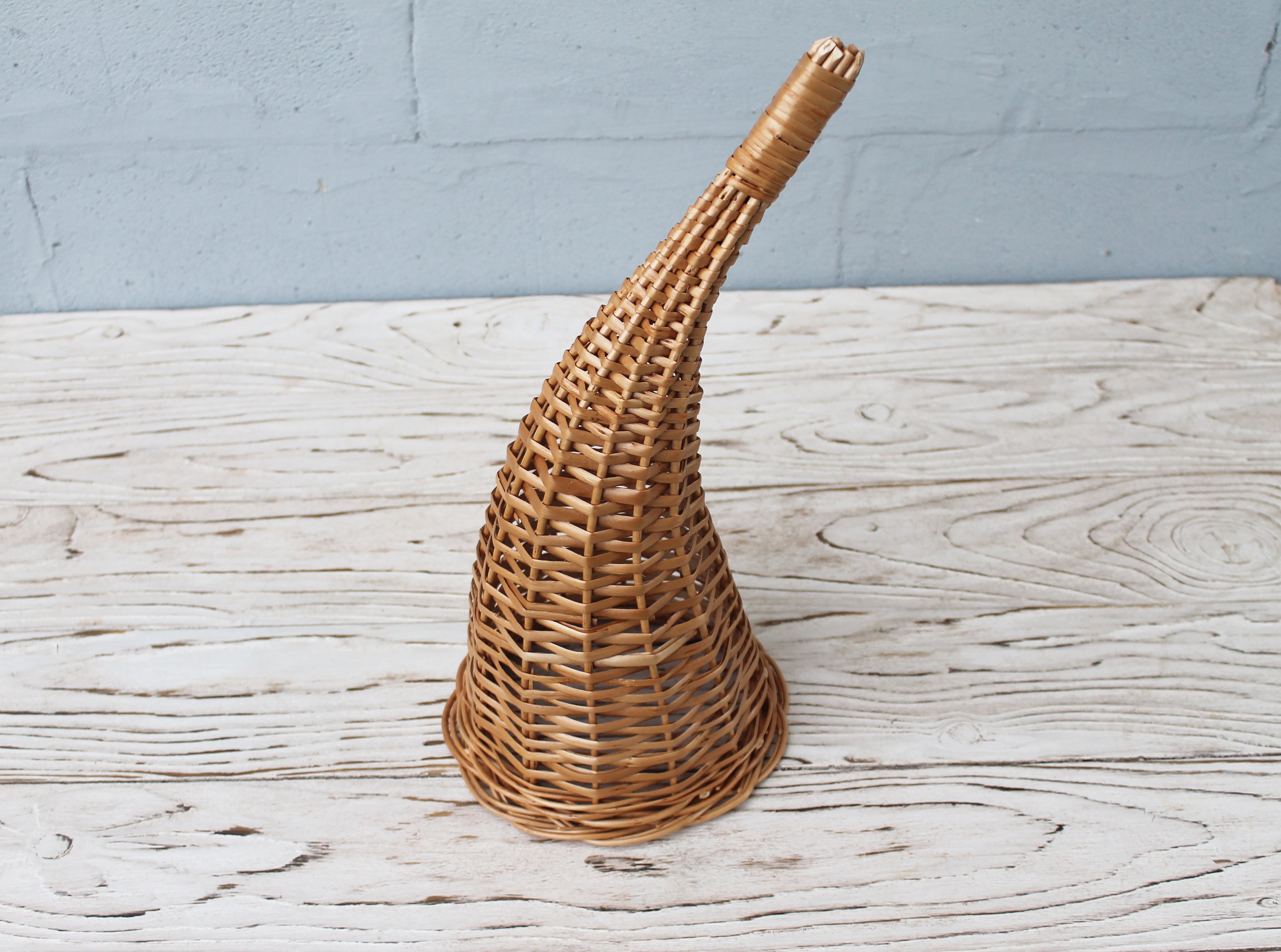 Wicker cornucopia basket Etsy