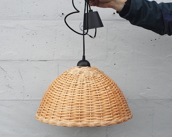 Wicker hanging lampshade Large pendant light Ceiling lamp shade handmade