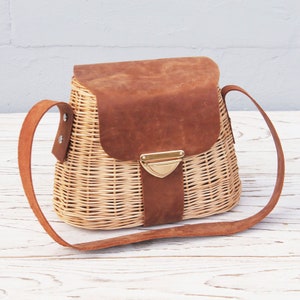 Small wicker bag for women Handmade woven purse