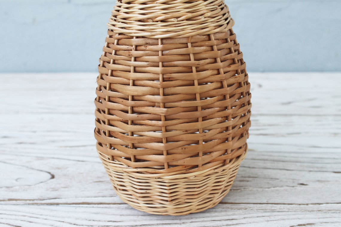 Tall floor vase decor Wicker basket vase Etsy
