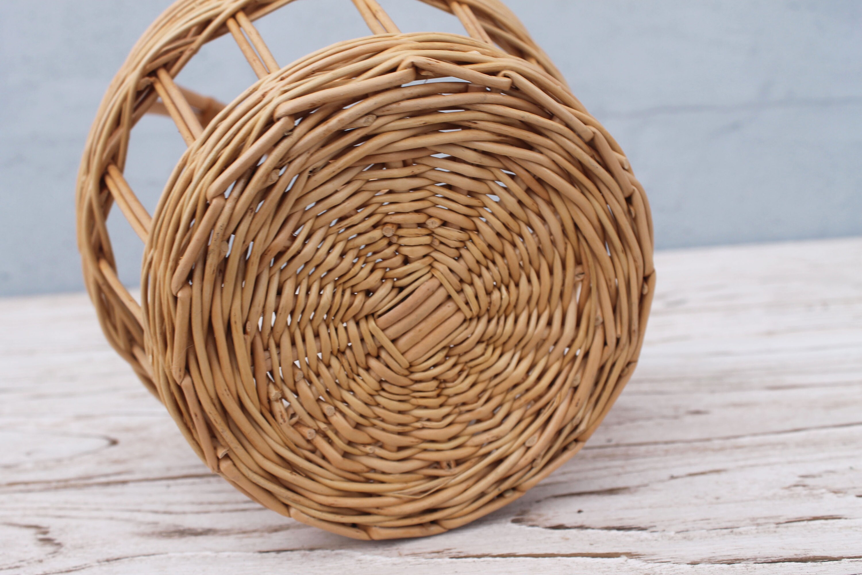 Small wicker basket with handle Willow basket Etsy