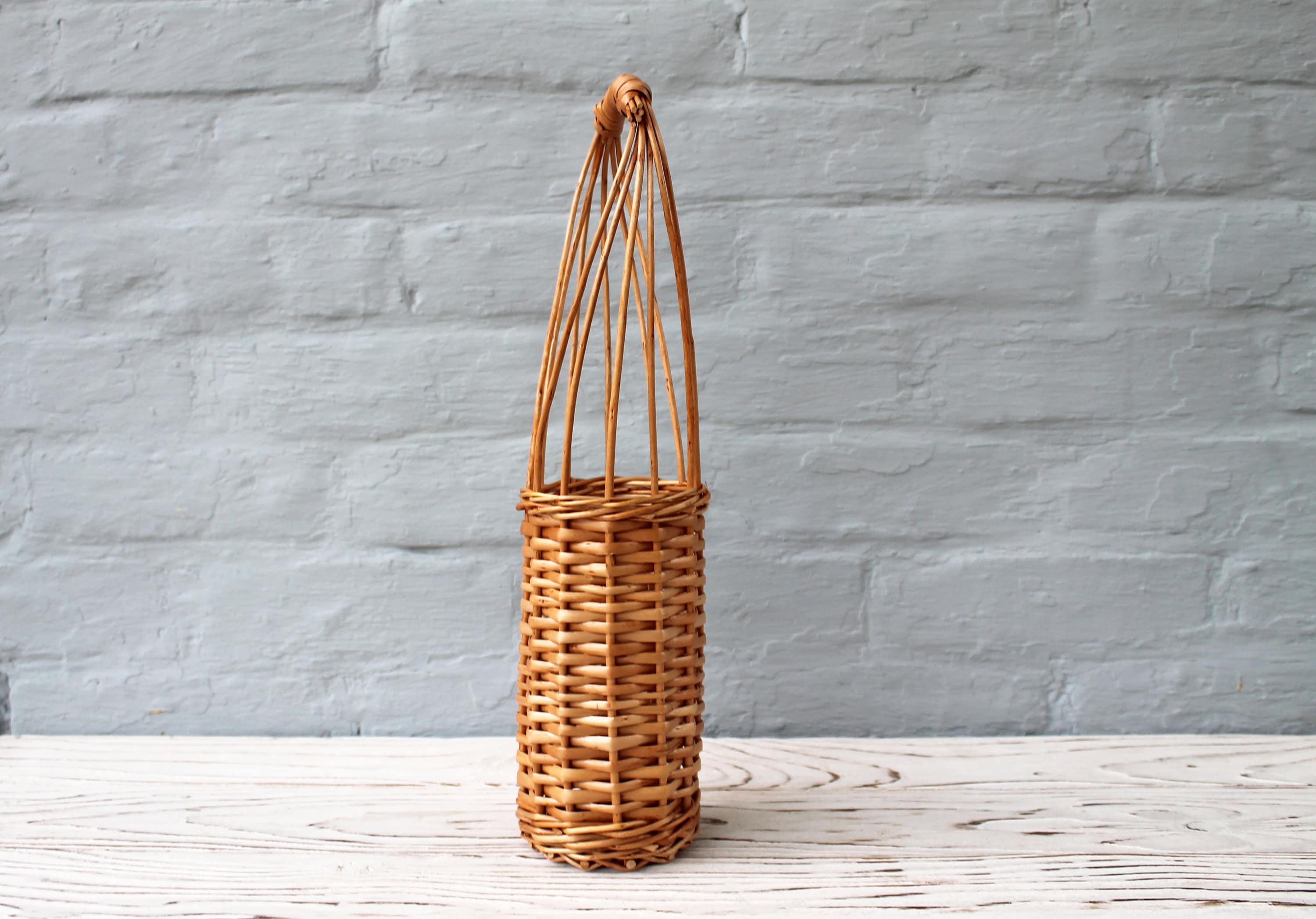 Wicker wine carrier Woven wine basket Wicker wine bottle Etsy