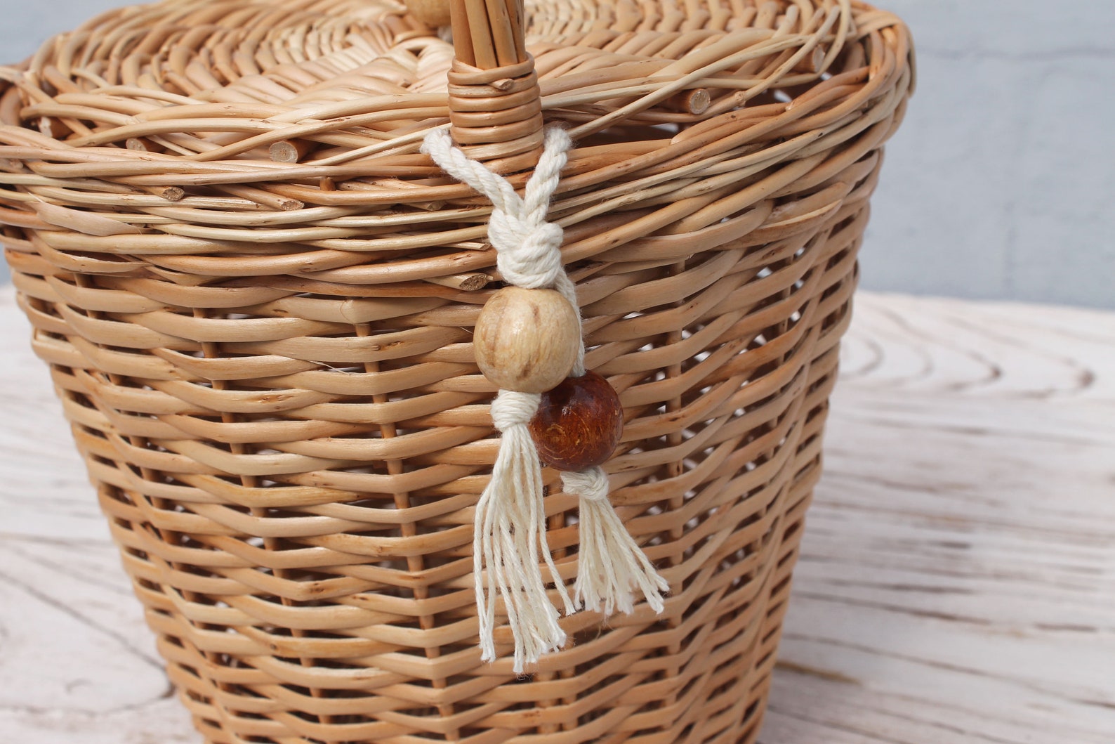 Jane birkin basket bag with lid Willow handbag Round wicker Etsy