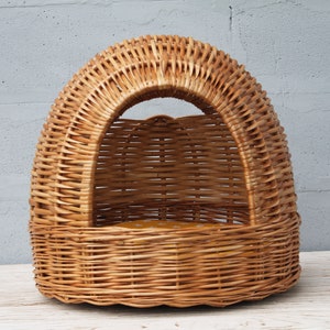 Wicker cat bed Woven cat cave Willow pet house image 5