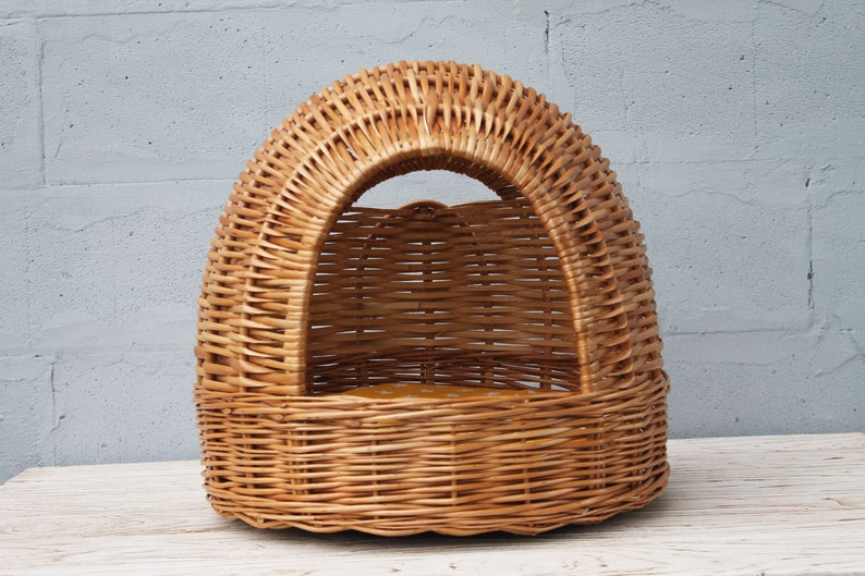 Wicker cat bed Woven cat cave Willow pet house image 5