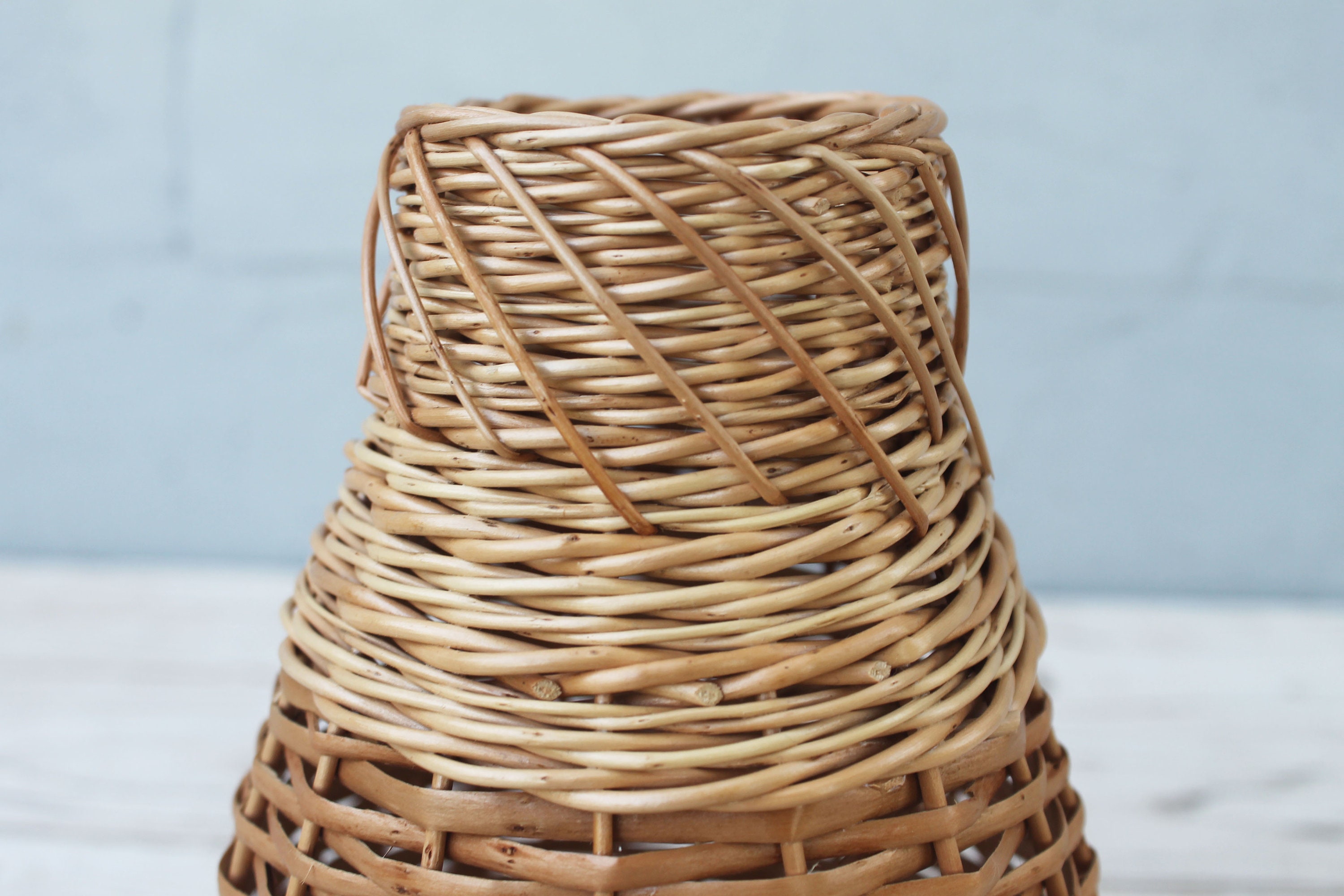 Tall floor vase decor Wicker basket vase Etsy