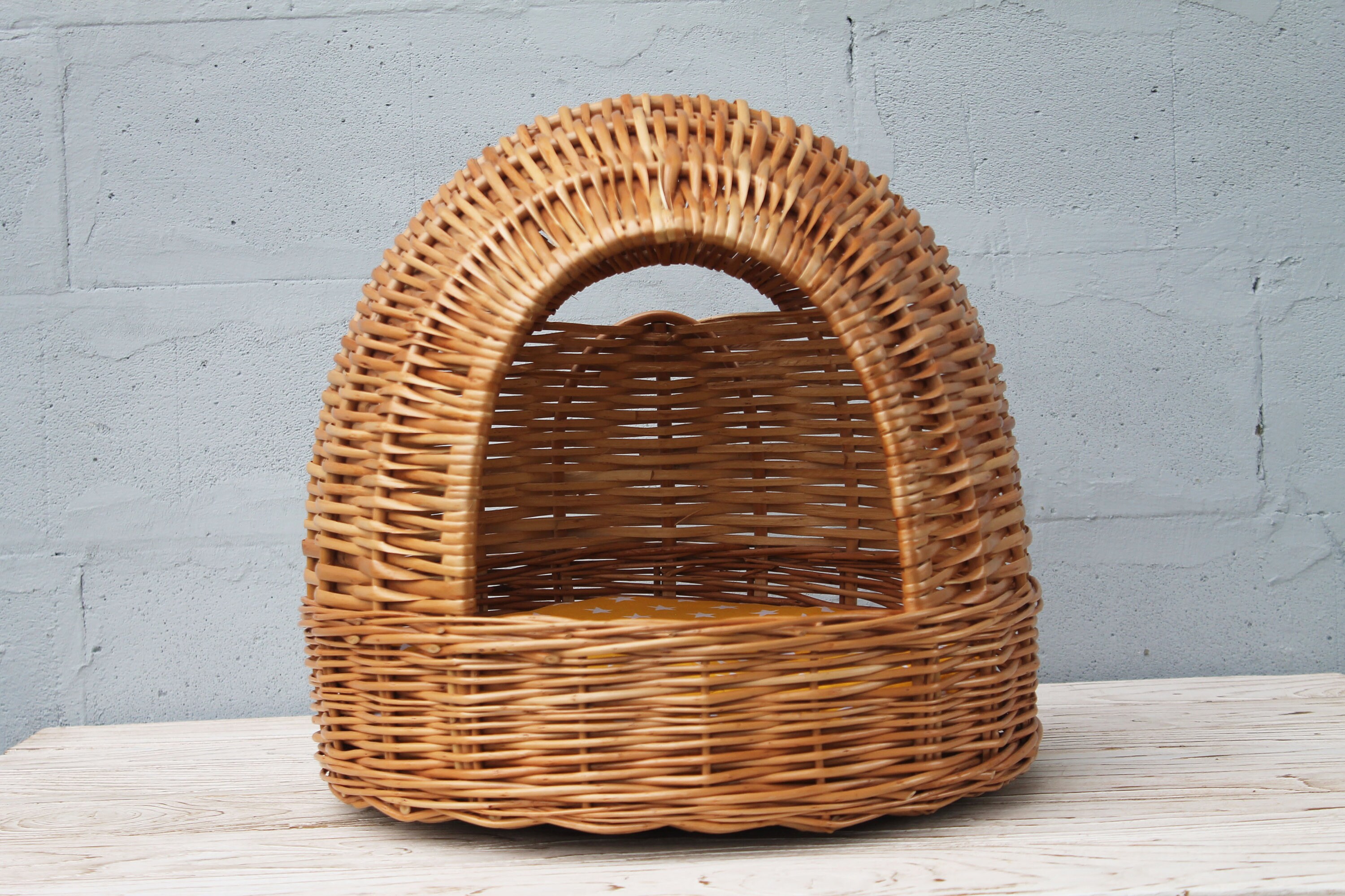 Wicker cat bed Wicker cat house Woven pet bed Etsy