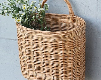 Wall basket for flower arrangement large door basket Wicker hanging basket