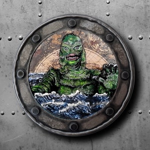 The Creature From The Black Lagoon Nautical Porthole Art