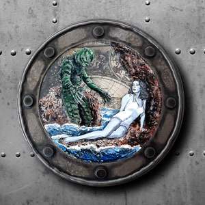 The Creature From The Black Lagoon's Lair Nautical Porthole Art