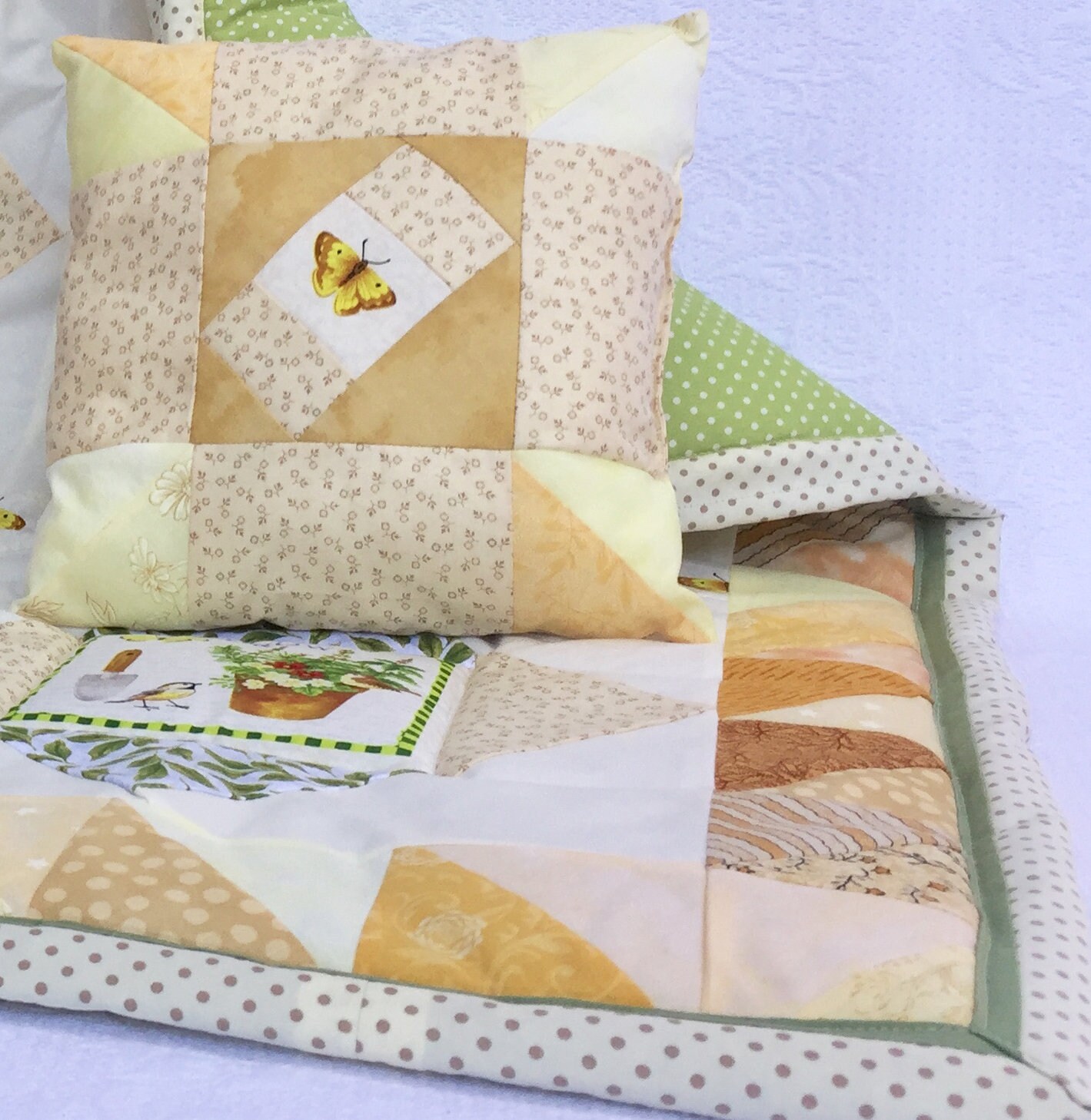 Baby quilt set Made with love baby quilt and matching Etsy España