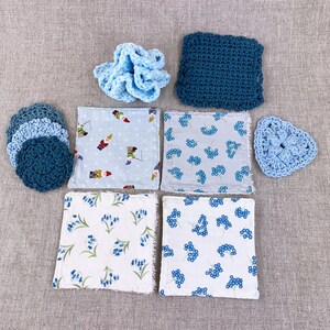 Reusable wipes , Organic cotton sponge washable wipes,  Zero waste eco friendly family. Makeup removal and skin care, Baby Bathtime set