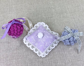 Scent bags sleep aid lavender sachets, Set of Three Lavender Sachets, Natural Cotton Sachets With Dried Lavender, Handmade Lavender Sachet