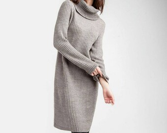 knitted long jumper dress