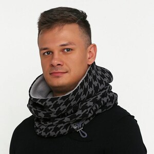 Gray knitwear snood tube scarf
