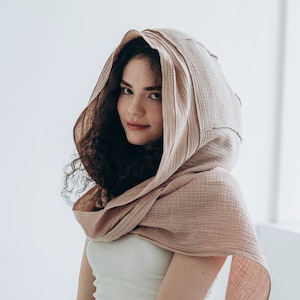Sun ptotection hooded scarf Cosplay festival maxi hood with long scarf