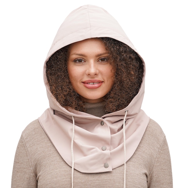 Écharpe à capuche imperméable avec doublure en satin Capuche unisexe pour cheveux bouclés