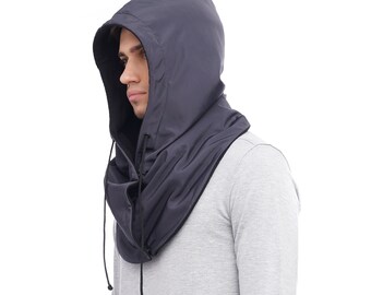 Waterproof hooded scarf Rainproof warm cowl hood