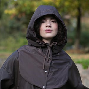 Waterproof double seams detached hood with comfy collar