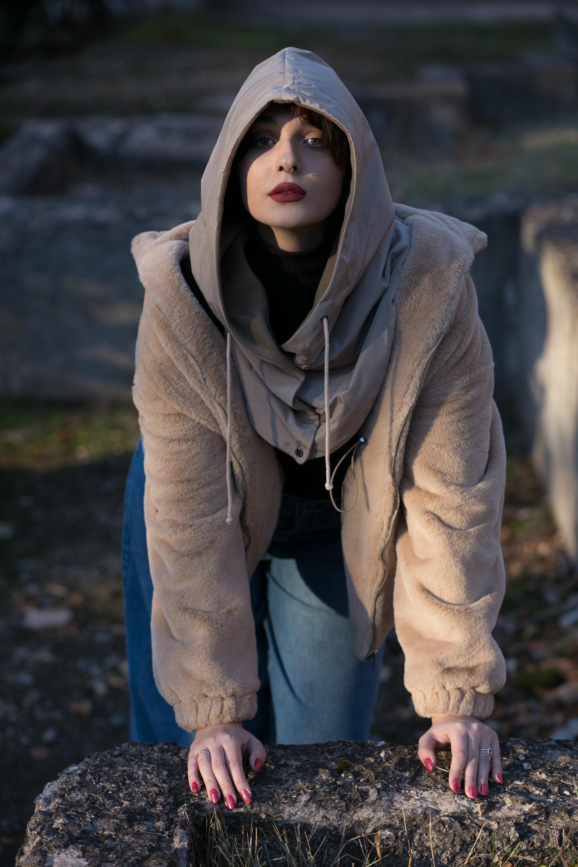 paranoid × allergy Hooded Scarf Scoodie Dreadful - Anxiety Rabbit Scarf Hoodie | Mysterious