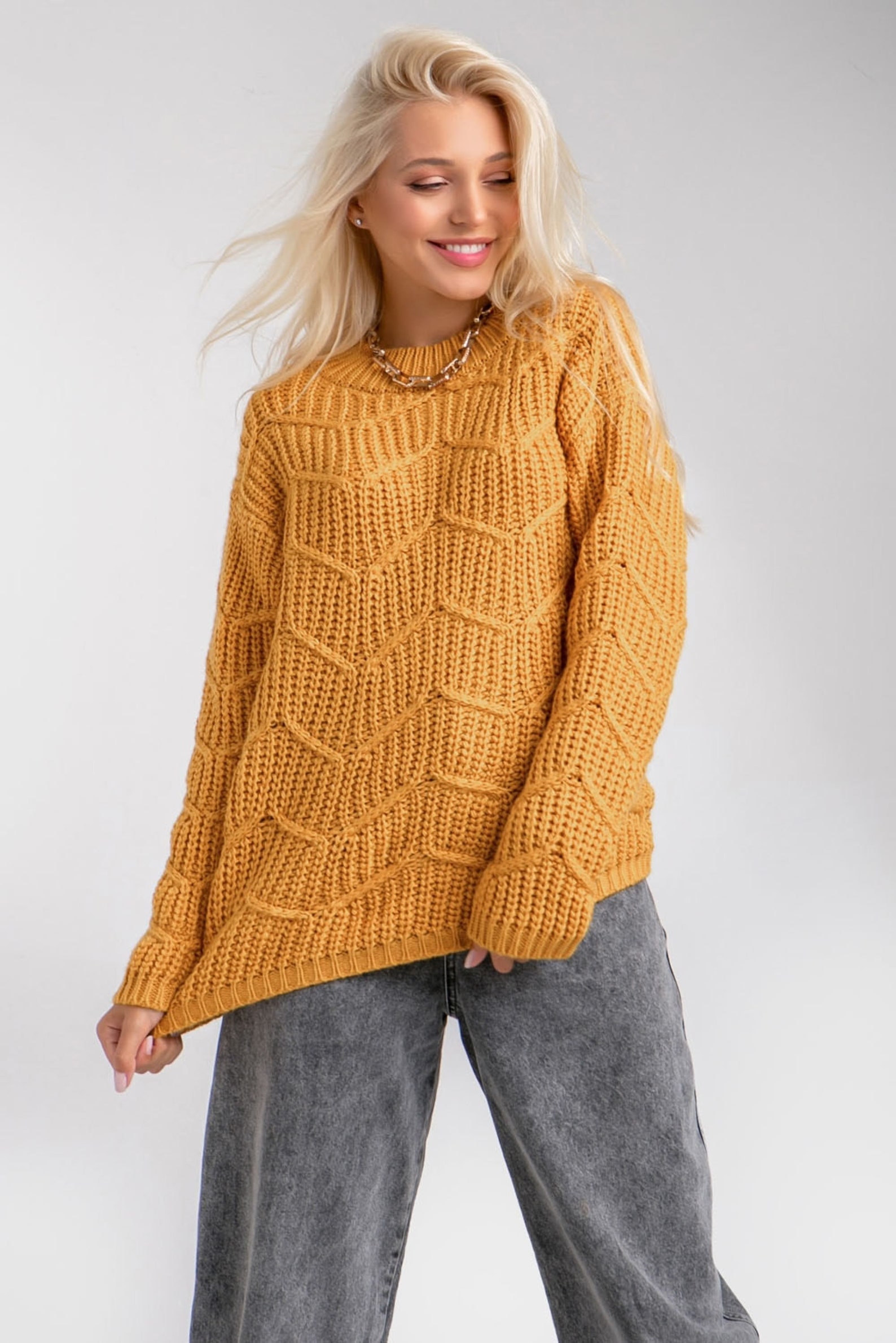 Yellow knit sweater Cozy loose fit sweater | Etsy