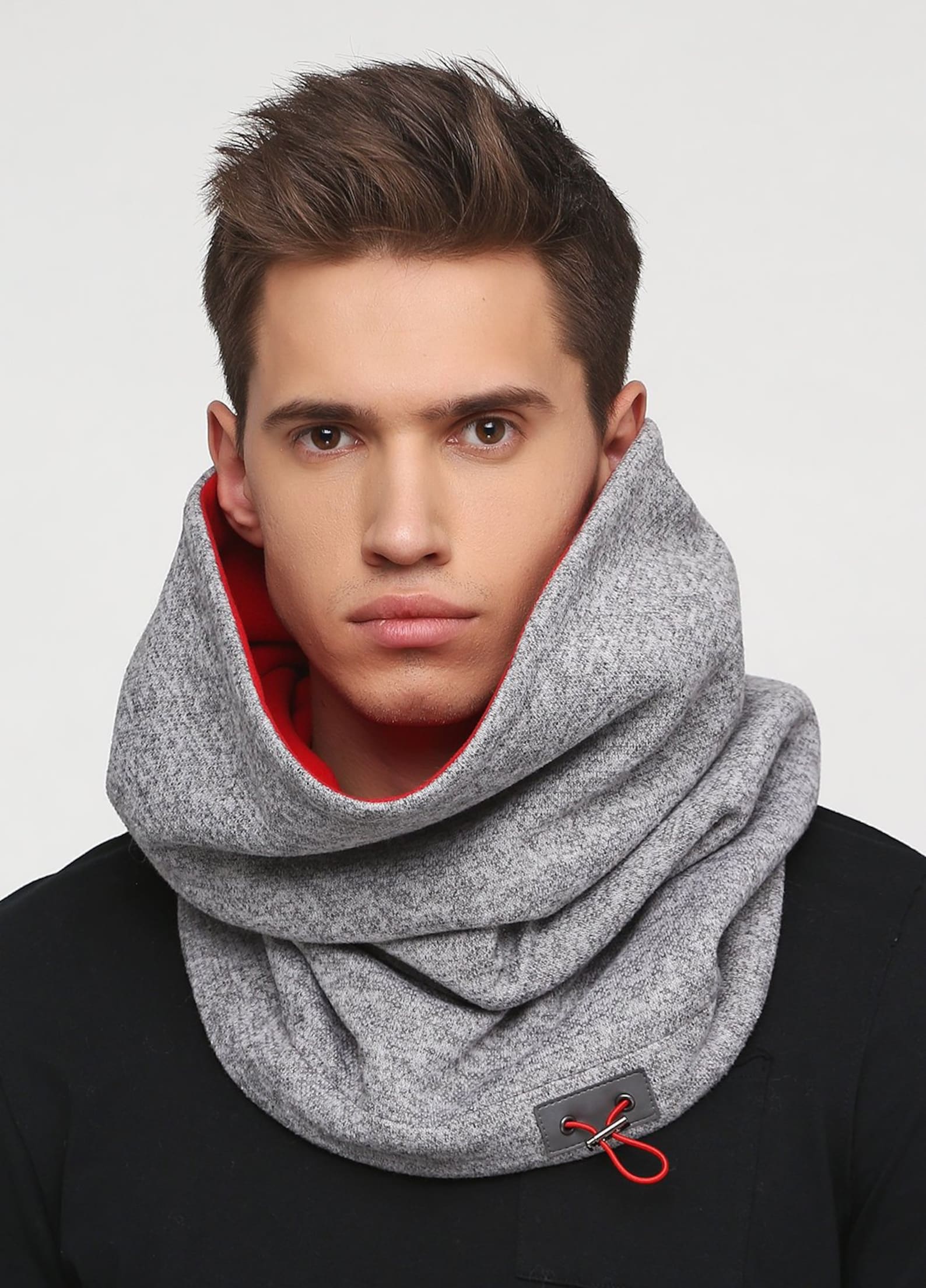 Mens Cowl Hood Hooded Cowl Red Snood Fleece Cowl Hood Etsy