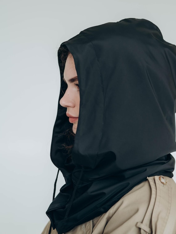 Waterproof Hooded Scarf With Satin Lining Unisex Hood for Curly Hair - Etsy Canada