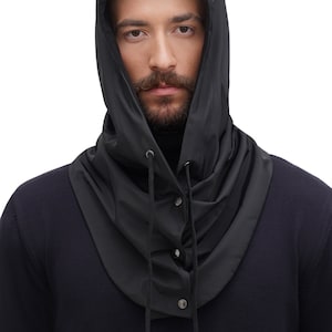 Écharpe à capuche imperméable avec doublure en satin Capuche unisexe pour cheveux bouclés image 6