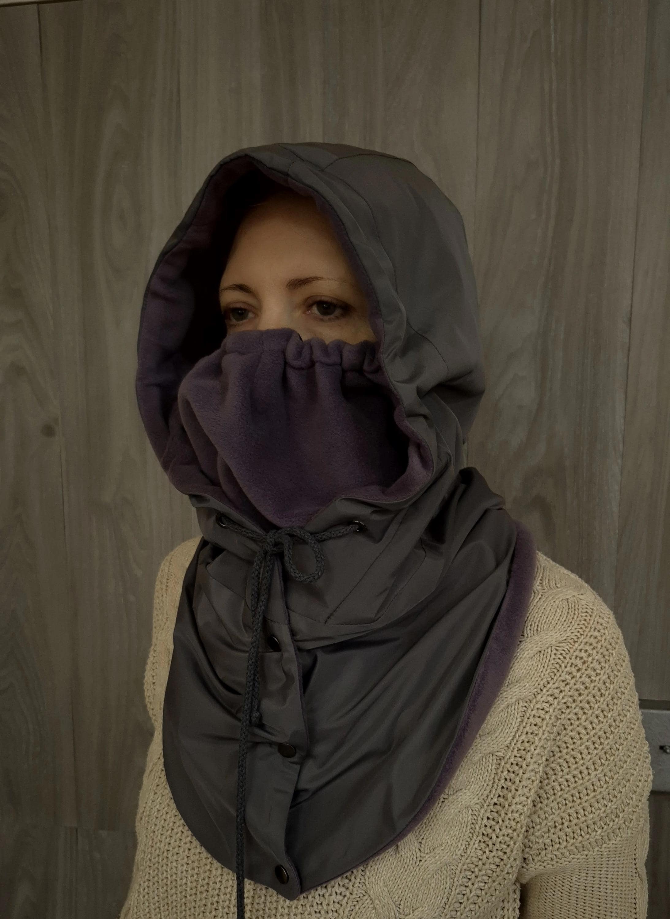 Polar Fleece Hooded Scarf The Alpaca Hooded Scarf Blizzard 