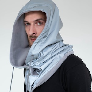 Waterproof reflective detached hooded scarf Rainproof warm cowl hood