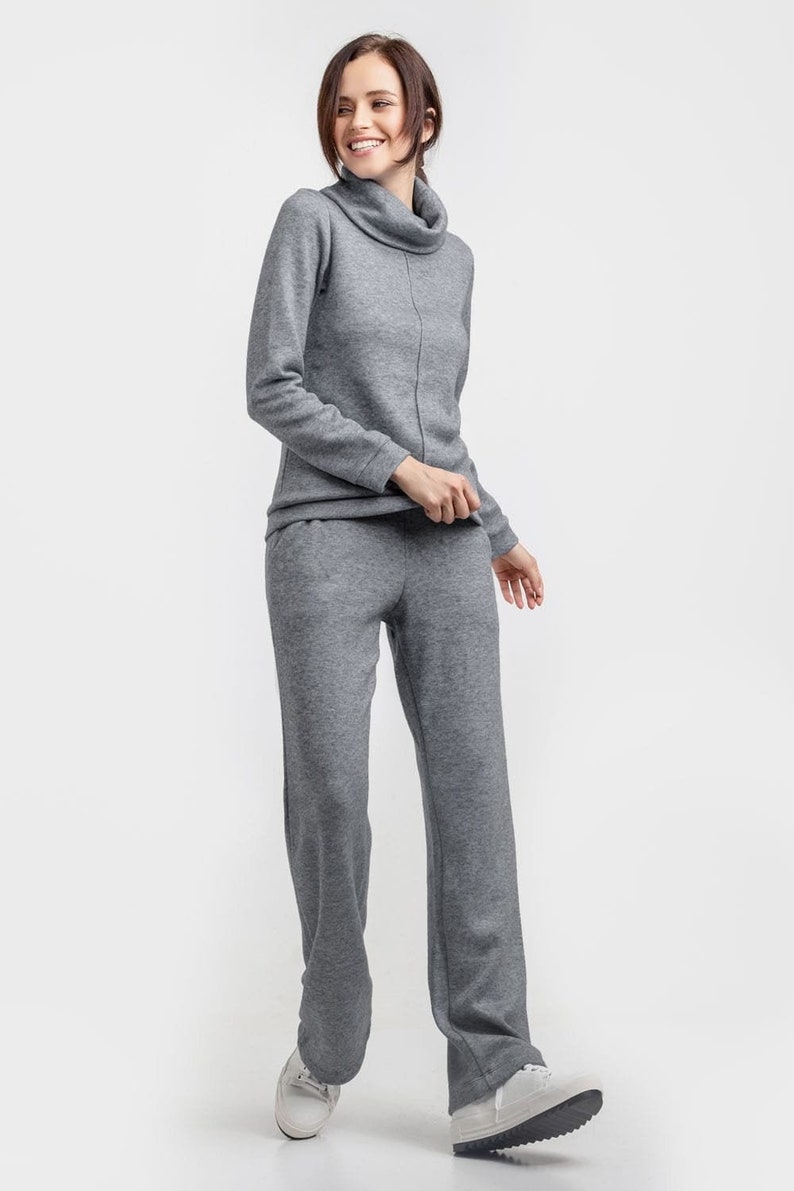Women sweatsuit set Warm soft pants set Angora home pants | Etsy